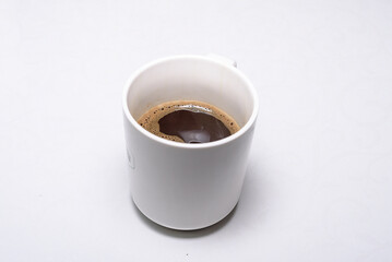 White cup with a Turkish coffee - a view from above