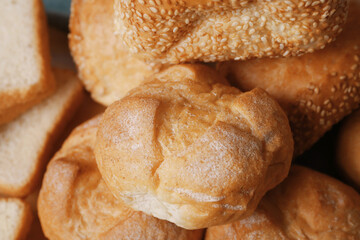 Loaves of delicious bread, closeup