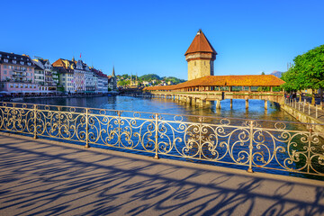 Chapel bridge and Old Town, Lucerne, Switzerland