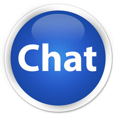 Chat premium blue round button