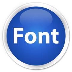 Font premium blue round button
