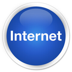 Internet premium blue round button