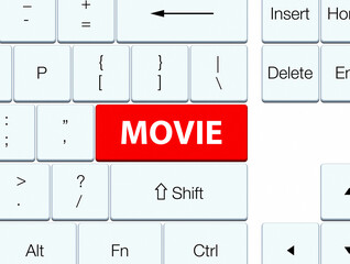 Movie red keyboard button