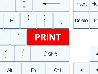 Print red keyboard button