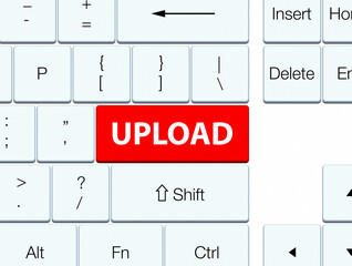 Upload red keyboard button