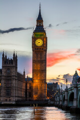 Obraz premium Big Ben and westminster bridge in London