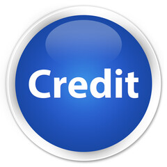 Credit premium blue round button