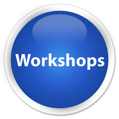 Workshops premium blue round button