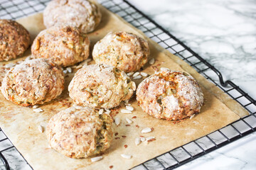 Healthy homemade cereal cookies with seeds