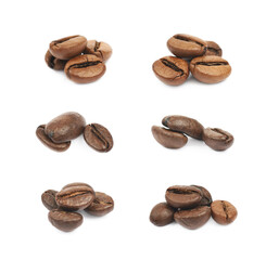 Obraz premium Pile of roasted coffee beans isolated