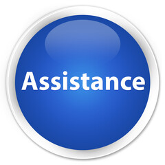 Assistance premium blue round button