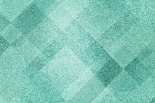 pretty abstract pastel mint green background with diamond squares and triangle shapes layered in classy artsy pattern, cool dark and light colors and linen style texture material design