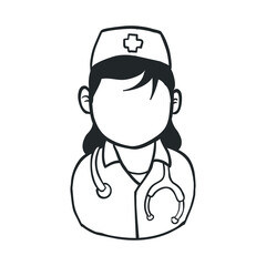 Nurse avatar profile vector illustration icon graphic design