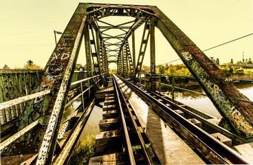 Railroad iron bridge