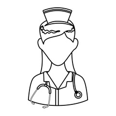 Nurse avatar profile vector illustration icon graphic design