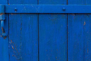 blue wooden door close-up, texture