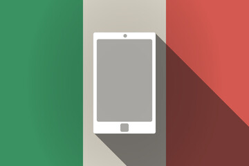 Long shadow  Italy flag with a smart phone