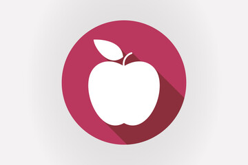 Long shadow Japan flag with an apple