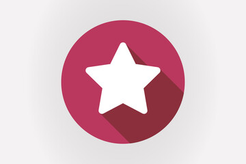 Long shadow Japan flag with a star