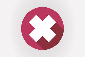 Long shadow Japan flag with an irritating substance sign