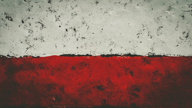 Poland, Polish flag painted on grunge stone texture