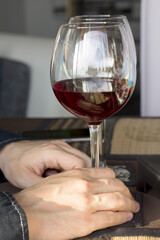 Glass of red wine