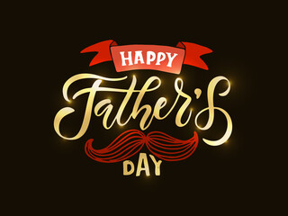 Happy Fathers Day lettering typography for postcard/card/invitation. Greeting card for Fathers Celebration. Father's Day vector illustration EPS 10. Fathers logo/badge/icon. Father's day banner/flyer