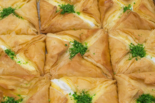 Eastern sweets with cottage cheese. Top view. Close-up