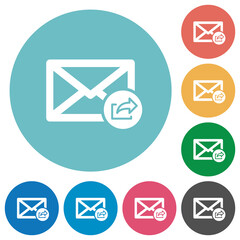 Export mail flat round icons