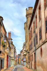 Obraz premium Street in the old town of Sens - France