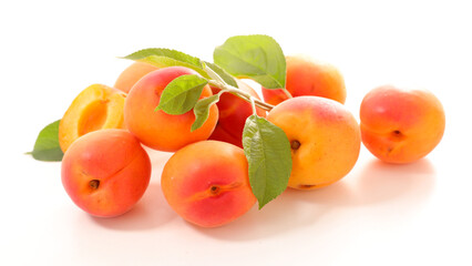fresh apricot on white background