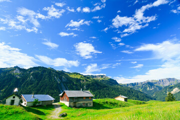 Fototapeta na wymiar Landscape In The Austrian Alps Near Mellau