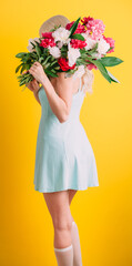 Girl with a bouquet of flowers