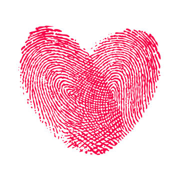 double fingerprint heart love icon