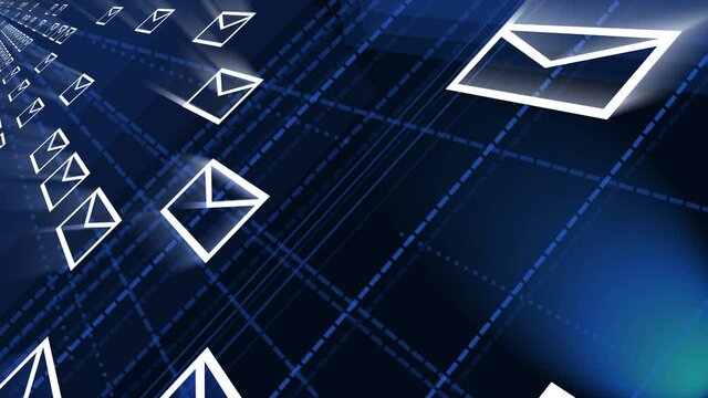 4k,background of the envelope E-Mail,flying mails,future tech screen.
