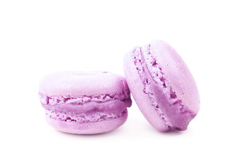Two macaron cookies isolated
