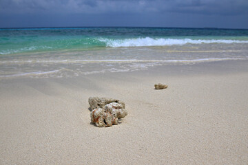 Blue Ocean seen from the beach of Ukulhas, Maldives