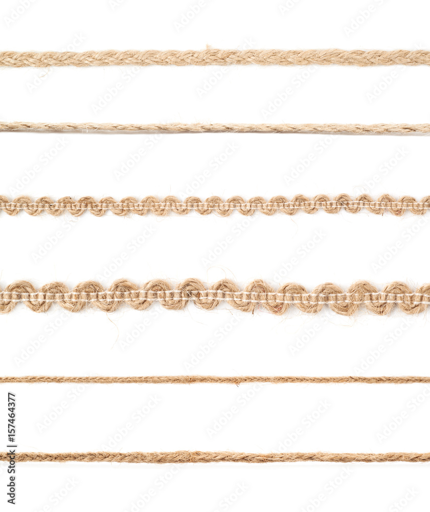 Wall mural line of a linen rope string