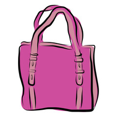 graphic design editable for your design, hand drawn bag isolated on white background. Vector Illustration.