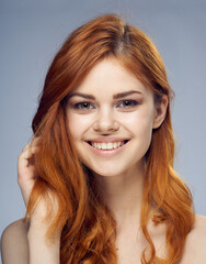 Fototapeta premium smile white, woman red-haired, portrait