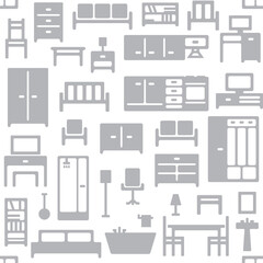 Vector furniture seamless pattern background 1