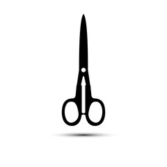 Scissors  icon vector silhouette illustration isolated on white background