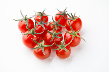 cherry tomatoes on white background