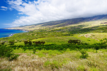 Beautiful landscape of South Maui. The backside of Haleakala Crater on the island of Maui