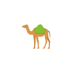 Flat Camel Element. Vector Illustration Of Flat Dromedary Isolated On Clean Background. Can Be Used As Camel, Dromedary And Hump Symbols.