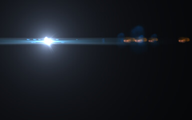 abstract thick lens flare light over black background
