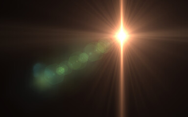 Abstract of lighting digital lens flare in dark background