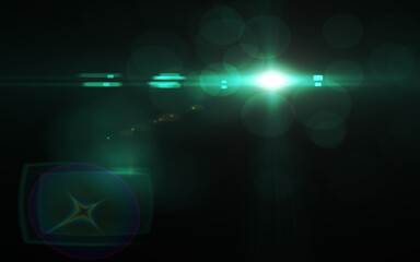 digital lens flare in black background horizontal