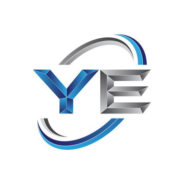Simple initial letter logo modern swoosh YE