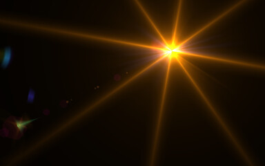 Abstract lens flare light over black background